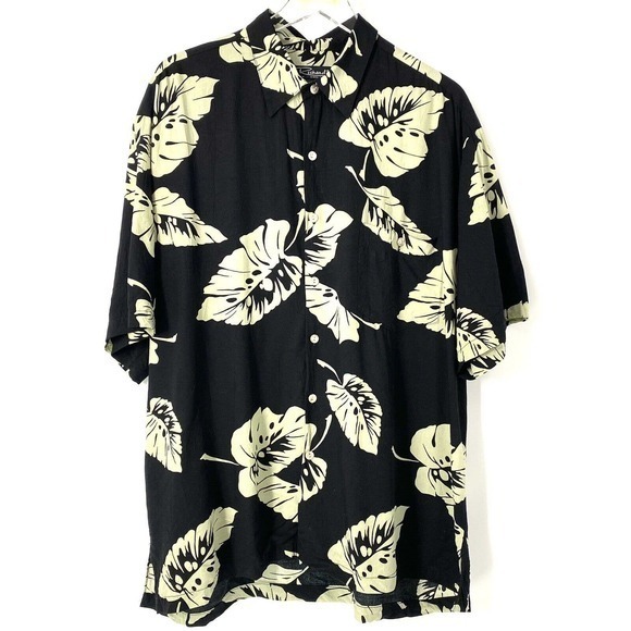 TORI RICHARD Men’s XL Hawaiian Shirt Palm Leaf Print Short Sleeve Button Up - Picture 1 of 6